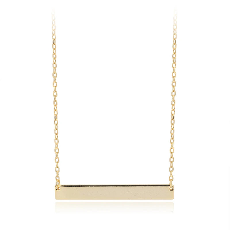 TrustDavis Real 925 Sterling Silver Women's Fashion Simple Long Banner Necklace for Women Girl Birthday Gift Fine Jewelry DS4666