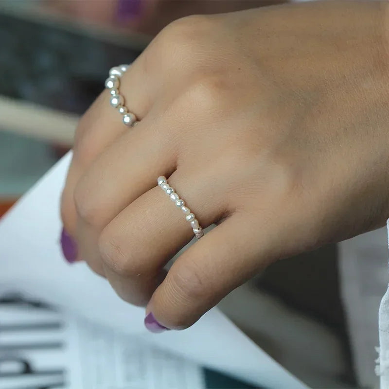 Pearl Beads Elastic Rings DA1349