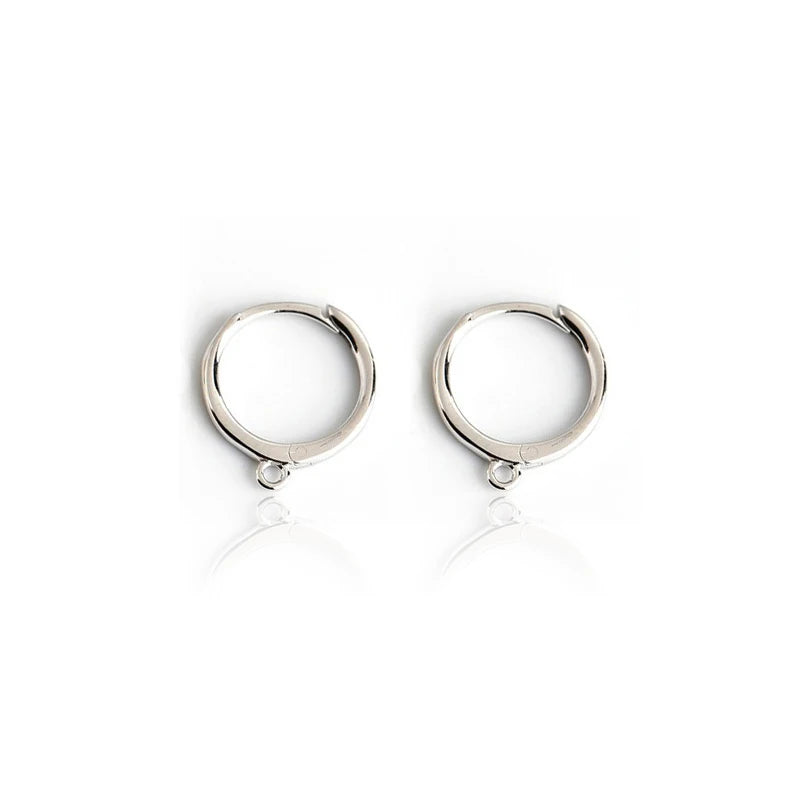 TrustDavis Real 925 Sterling Silver Fashion Vintage Closed Circular Earrings Handmade DIY Accessories Wholesale DZ1702