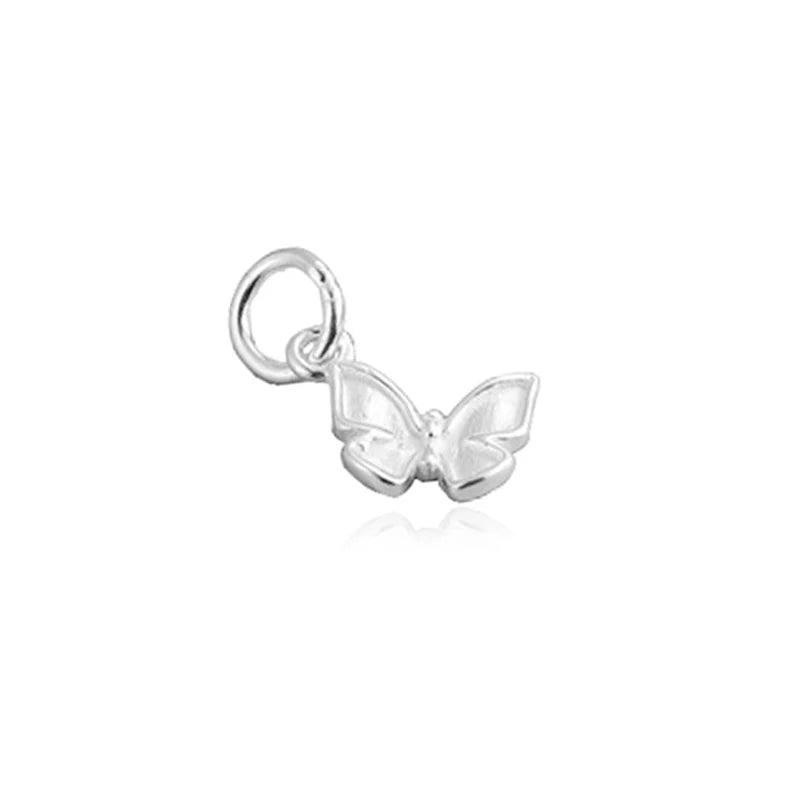 TrustDavis Real 925 Sterling Silver Fashion Sweet Butterfly Charm Pendant Handmade DIY Accessories Wholesale DZ1698