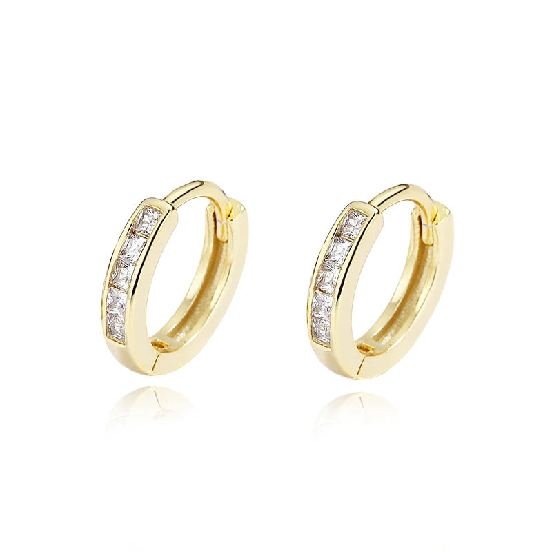 TrustDavis Real 925 Sterling Silve Hoop Square Cat's Paw Heart CZ Pendant Hoop Earrings For Daughter Girls Women Jewelry DG0190