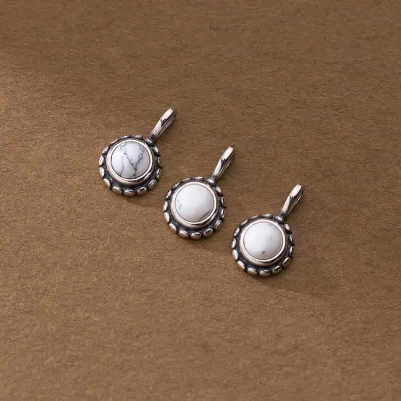 Round Synthetic Stone Pendant Handmade DIY Accessories HY878