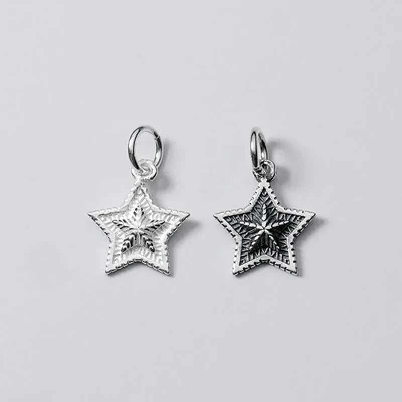 Trustdavis Real 925 Sterling Silver Fashion Sweet Cool Star Charm Pendant Handmade DIY Accessories Jewelry Wholesale DZ272