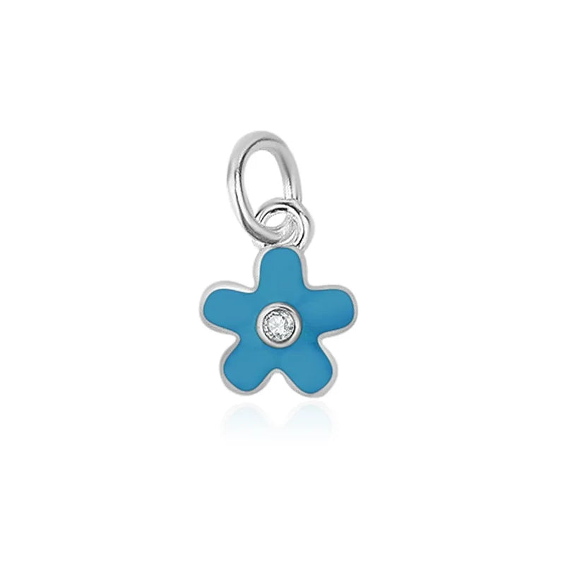 TrustDavis Real 925 Sterling Silver Fashion Drip Gum Flower Charm Pendant Handmade DIY Accessories Fine Jewelry Wholesale HY047