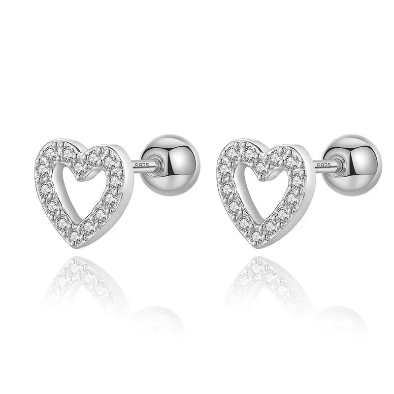 Heart Screw Stud Earrings DA1979