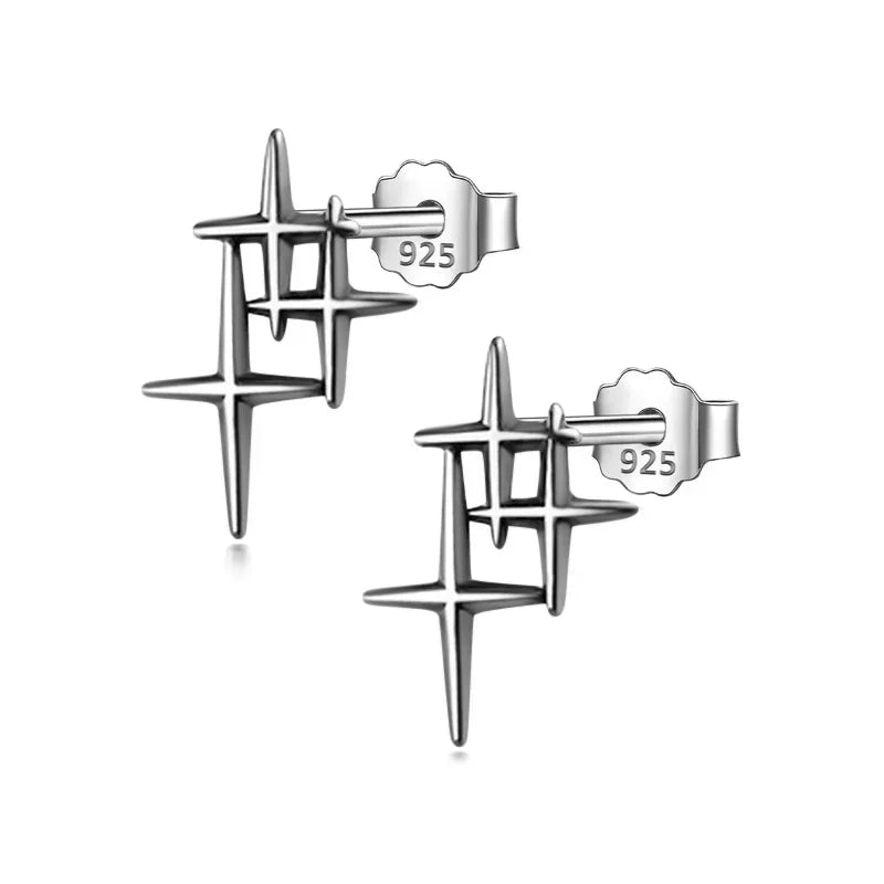 TrustDavis Genuine 925 Sterling Thai Silver Fashion Sweet Star Stud Earring For Women Wedding Anniversary Jewelry Gift DB1154