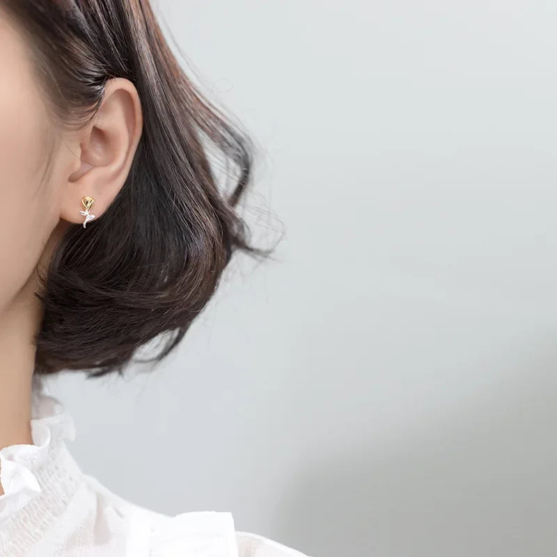 Rose Flower Stud Earrin DS1534