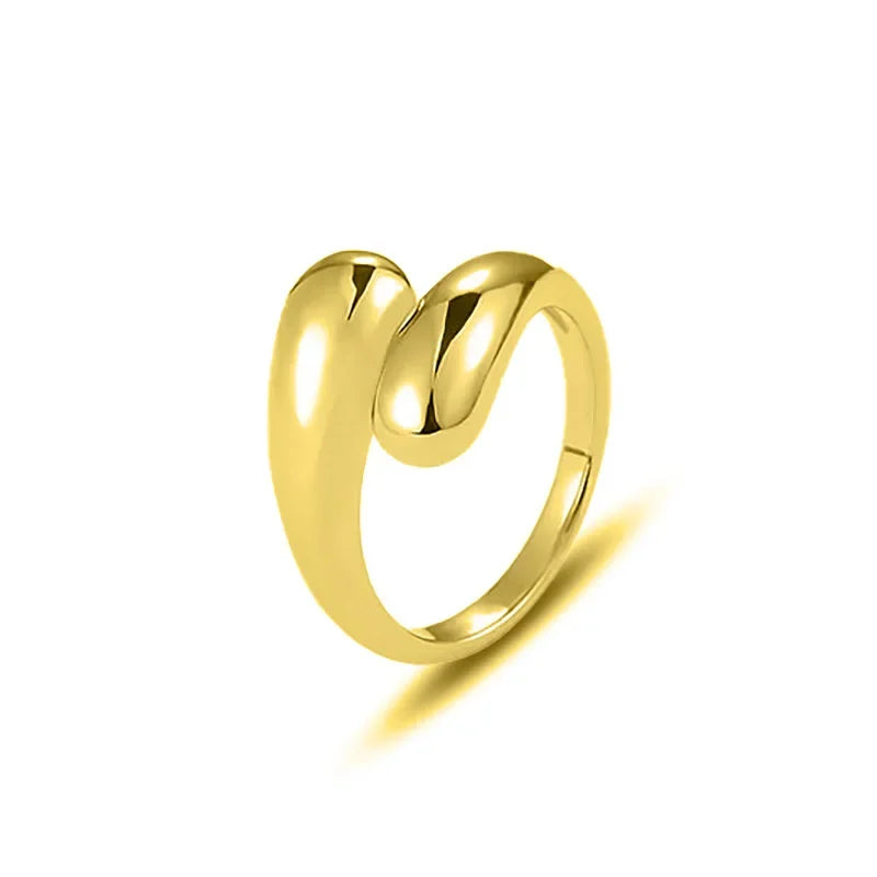 Simple Water Drop Cocktail Opening Ring DS3939