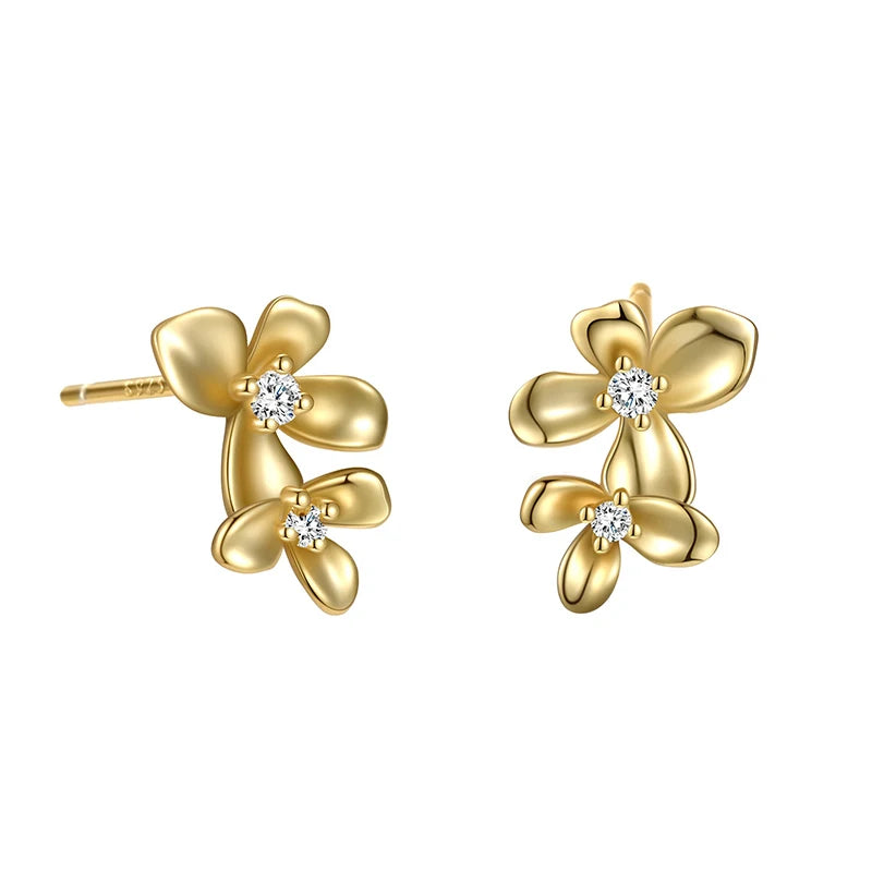 Gardenia Flower Stud Earrings DS4857