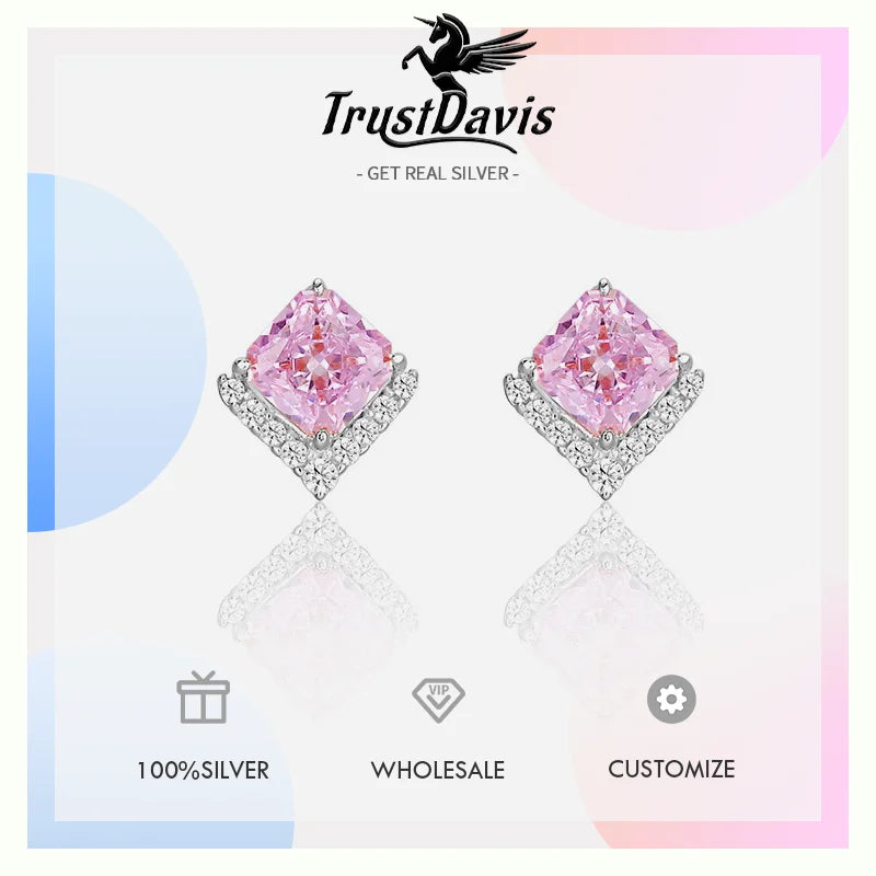 Square Zircon Stud Earrings DS4761