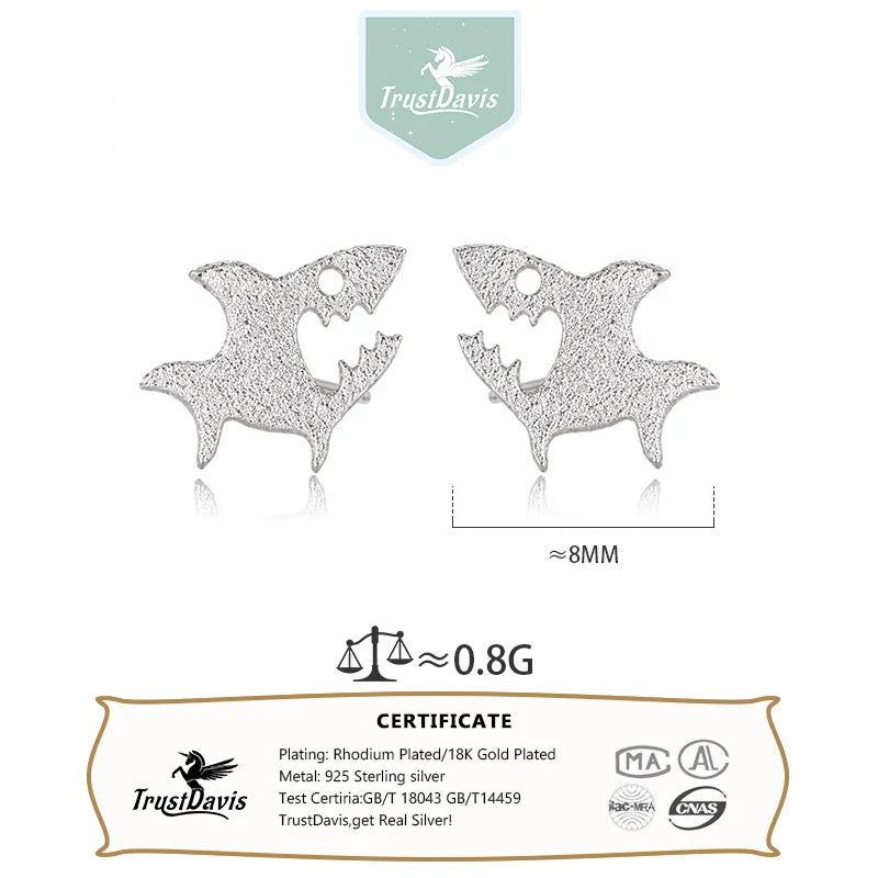 Frosted Shark Earrings DS4915