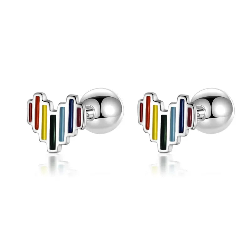 Heart Screw Stud Earrings DA1979