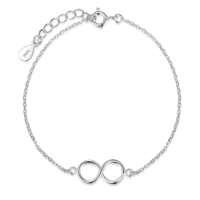 100% 925 Sterling Silver Sweet Infinite Bracelet DS1900