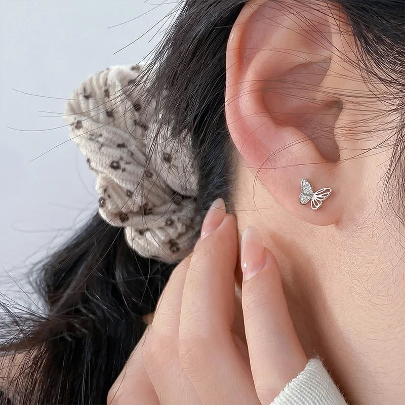 Irregular Butterfly Silver Earrings DS4873