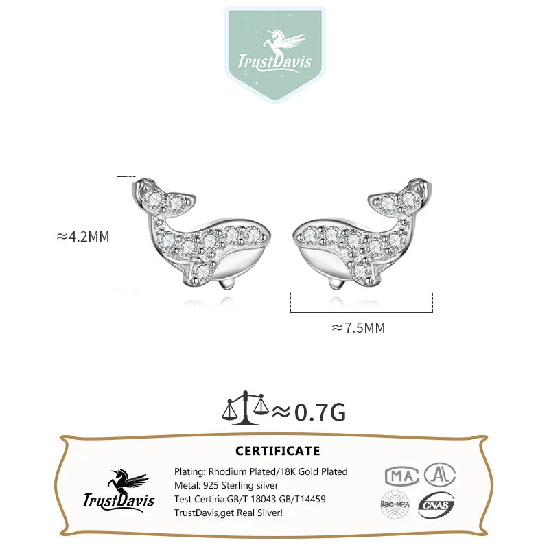 Fish Whale Stud Earrings DS4225