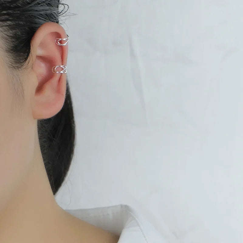 Layer Cross Clip Earrings DB160