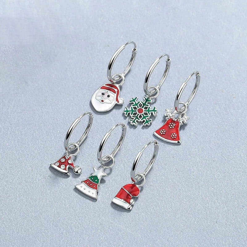 Trustdavis Real 925 Sterling Silver Sweet Fashion Christmas Stud Earrings Women Girls Birthday Party Gift Jewelry DS4608