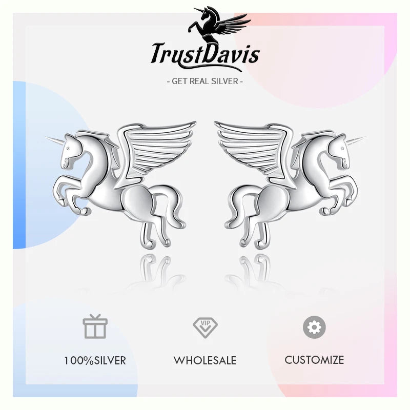 TrustDavi 925 Sterling Silver Fashion Leaf Stud Earrings for Women Daughter Girls Birthday Gift Fine Jewelry Earrings DS4164