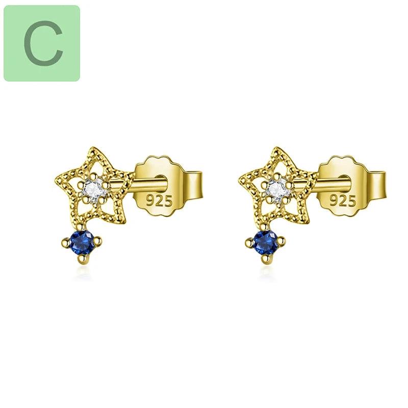 TrustDavis Real 925 Sterling Silver Fashion Sweet Mini Eye CZ Charm Stud Earrings For Women Wedding Party Fine Jewelry DB1303