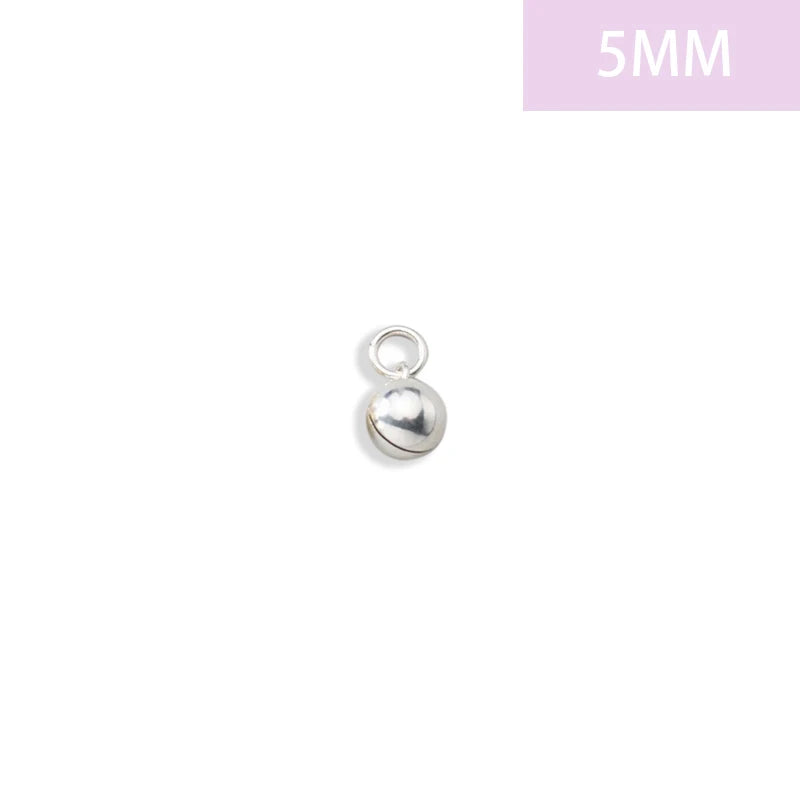 TrustDavis Real 925 Sterling Silver Glossy Round Small Bell Charm Pendant Handmade DIY Accessories Jewelry Wholesale DZ1792
