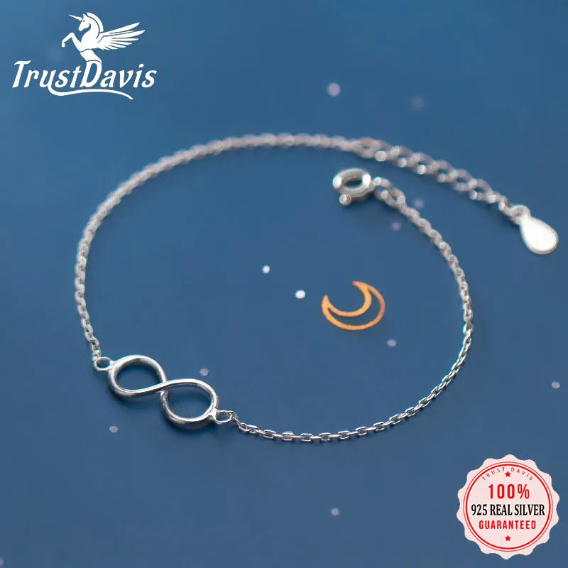 100% 925 Sterling Silver Sweet Infinite Bracelet DS1900