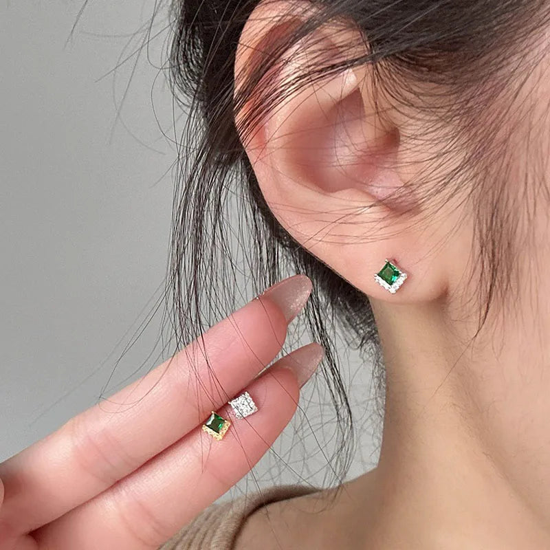 Fashion and Exquisite Square Zircon Stud Earrings DS4938