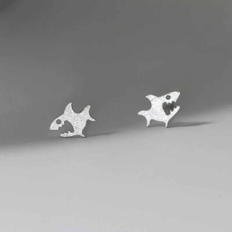 Frosted Shark Earrings DS4915