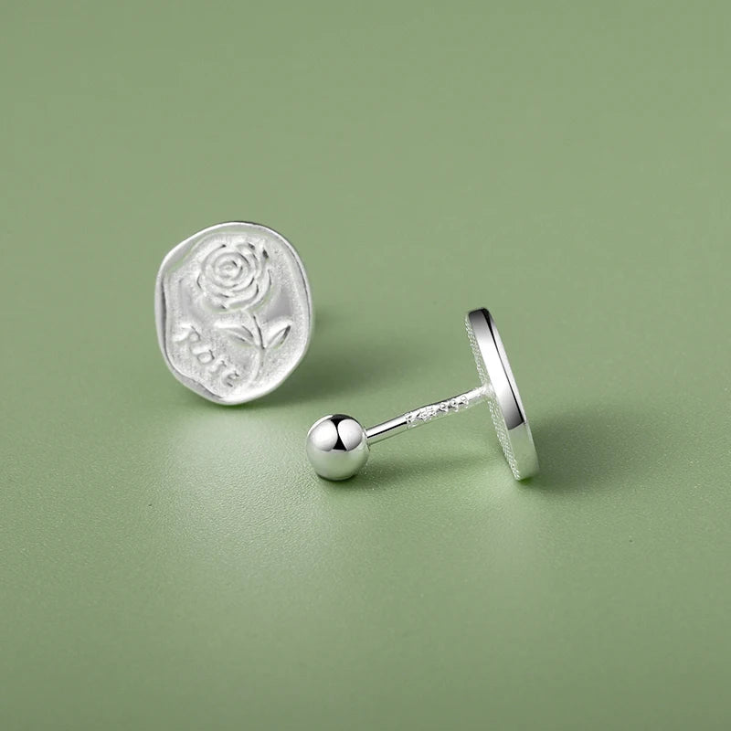 Rose Flower Screw Stud Earrings DS4598