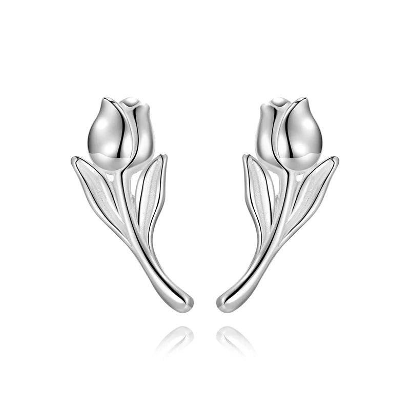 Tulip Flower Screw Stud Earrings DS4390