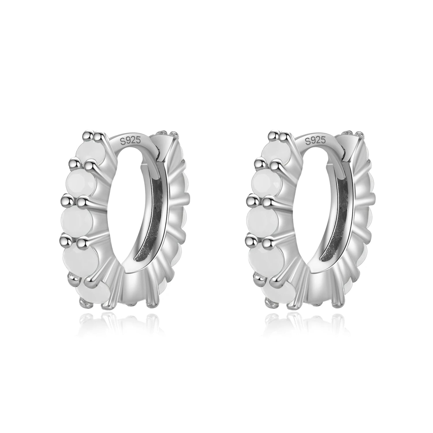 Real 925 Sterling Silver Fashion Sweet Colour Hoop Earring DA2691