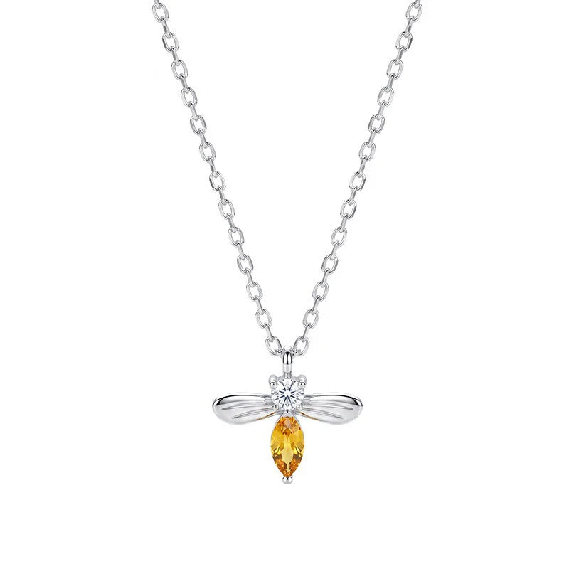 Animal Bee Zircon Necklace for Women Daily Wear Jewelry Gift DS4985