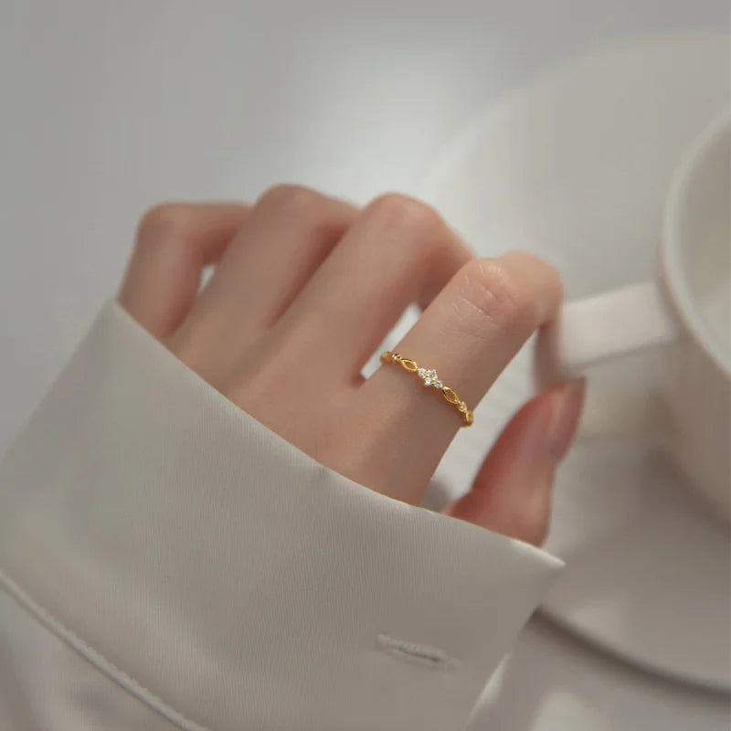 Geometric Cocktail Opening Ring DS4115