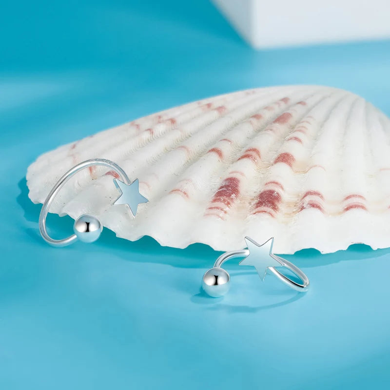 Trustdavis Real 925 Sterling Silver Spiral Star Stud Earrings Women Girls Daughter Birthday Party Gift Jewelry DS4395