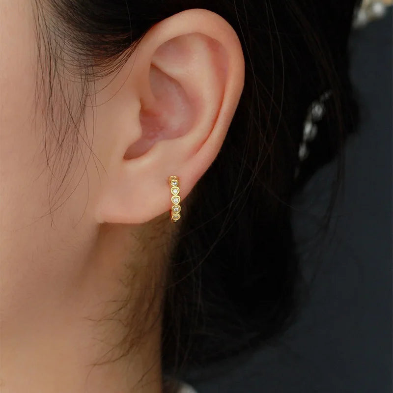 Sweet Heart CZ Hoop Earrings DS3874