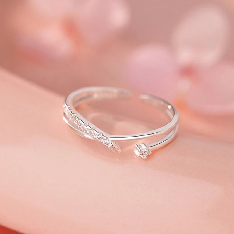 Cross zircon Adjustable Ring DS4861