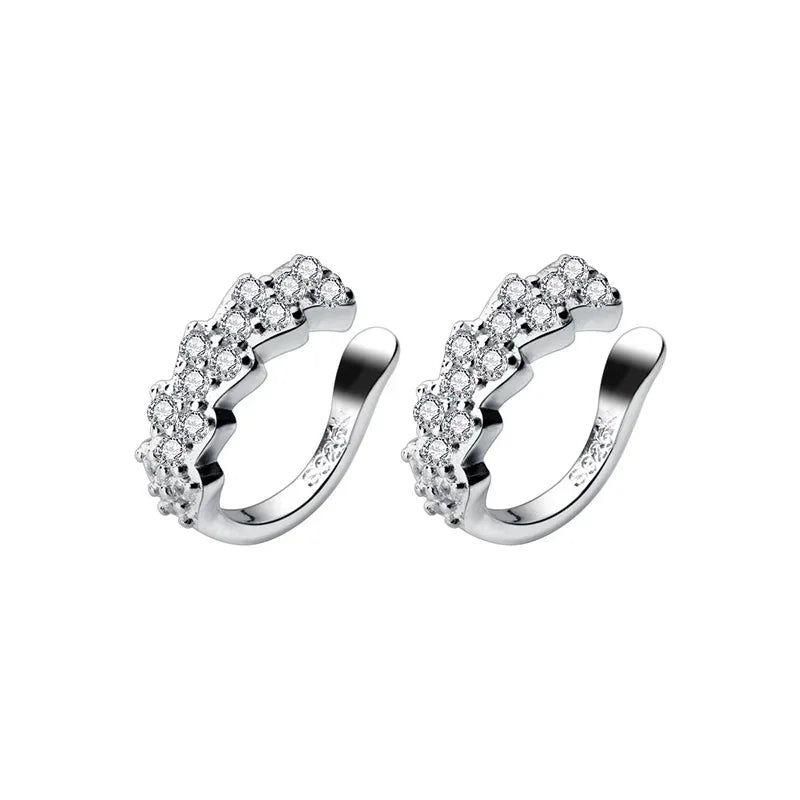 Shining CZ Ear Cuff Clip on Earrings DA372