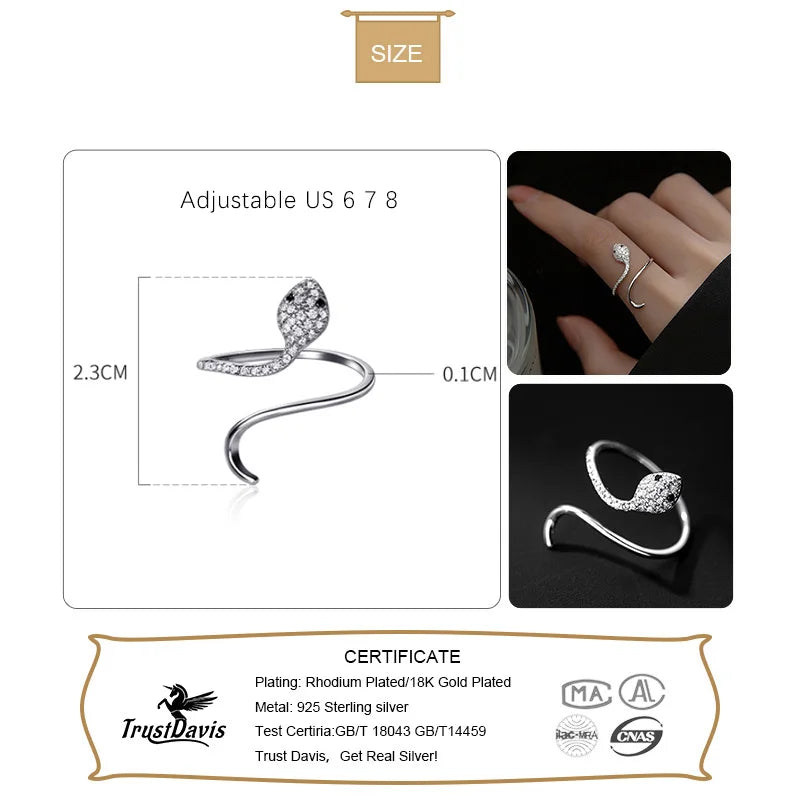 Cute Animal Snake Opening Ring DA2455