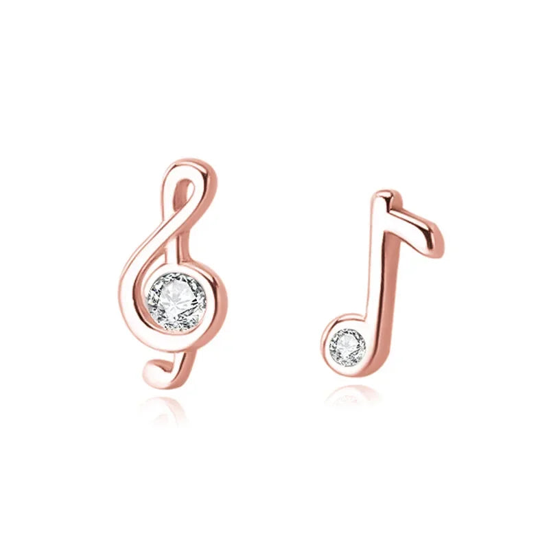 Trustdavis Girls Real 925 Sterling Silver Music Note Stud Earrings Girls Daughter Birthday Party Gift Jewelry DS4276