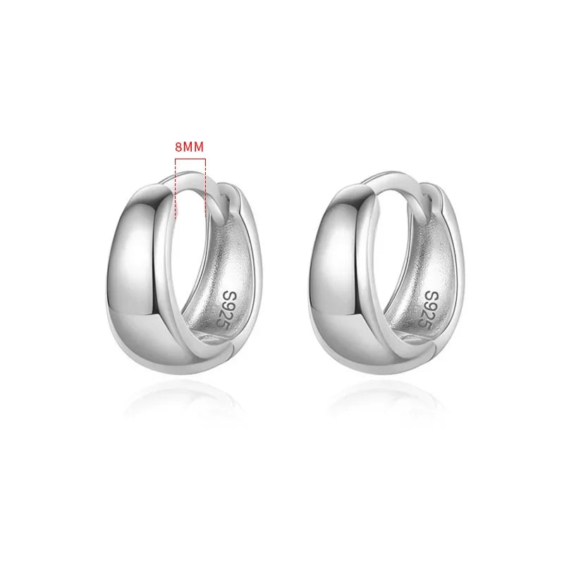 6 7 8 9 10mm Silver Hoop Earrings DG0132