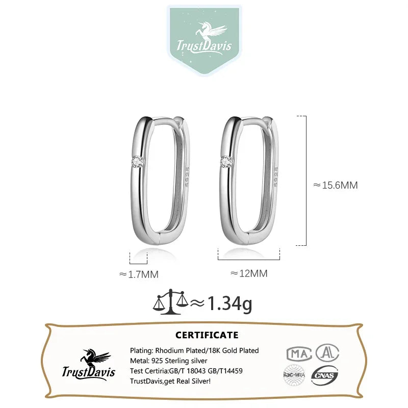 Square Zircon Hoop Earrings LB586