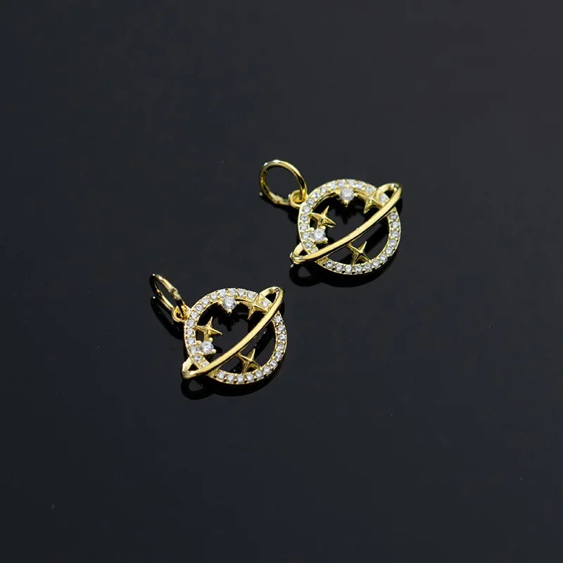 Star Planet Shiny Charms Pendant DIY Accessories Jewelry HY305