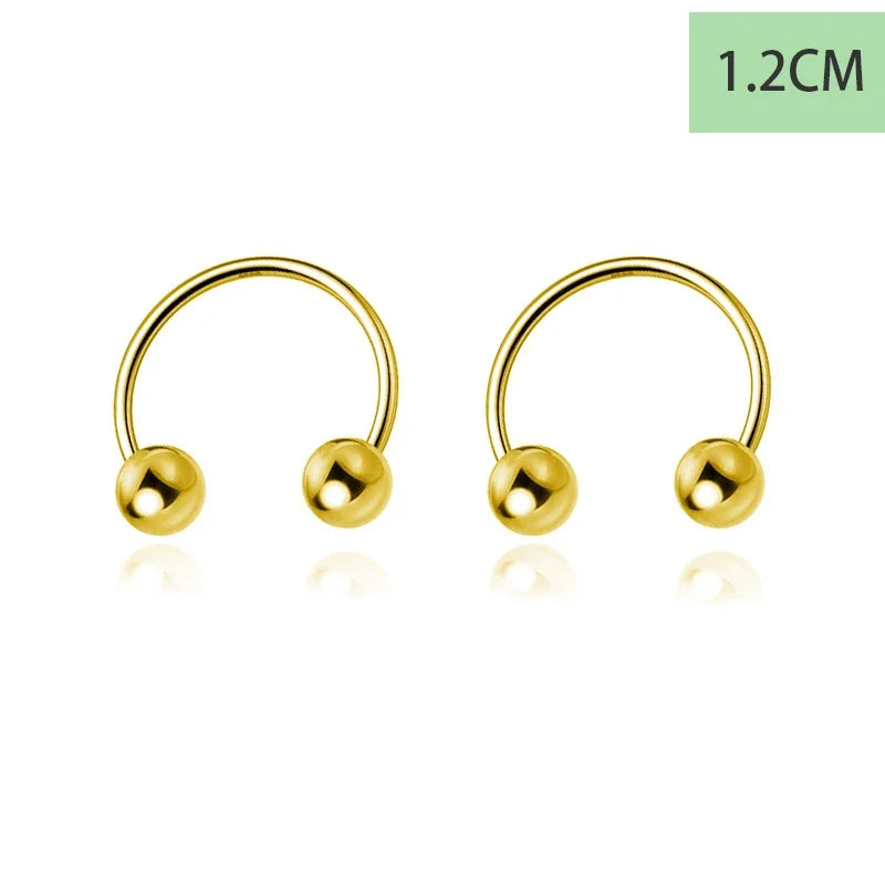 925 Sterling Silver Punk Beads Stud Earrings DS4372