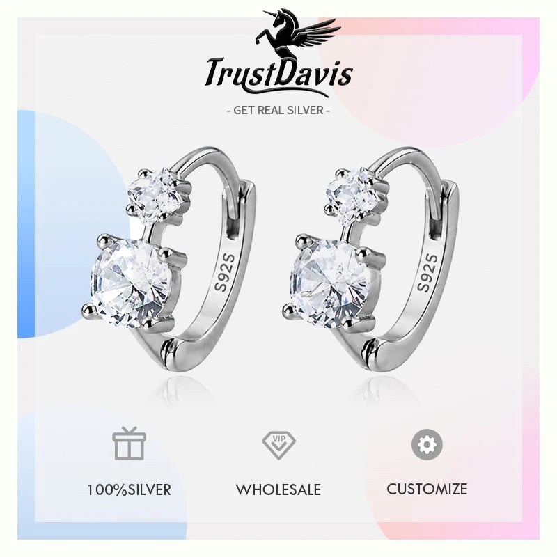 Round Double Zircon Earrings DS4924