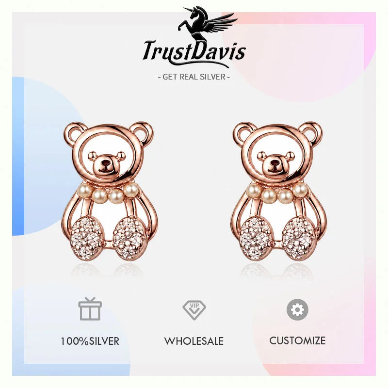 Bear Zircon Stud Earring DS4900