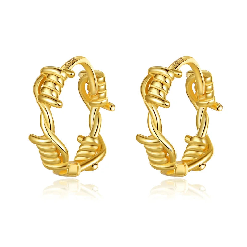 TrustDavis Real 925 Sterling Silver Hoop 2022 Fashion Sweet Twist Charm Hoop Earrings For Women Office Lady Fine Jewelry DG0104