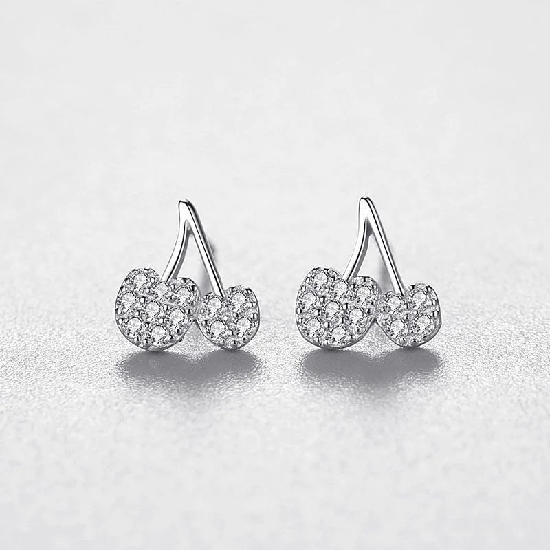 Pendientes TrustDavis Plata de Ley 925 auténtica con circonita de cereza dulce a la moda para mujer y niña, regalos de joyería DS4242