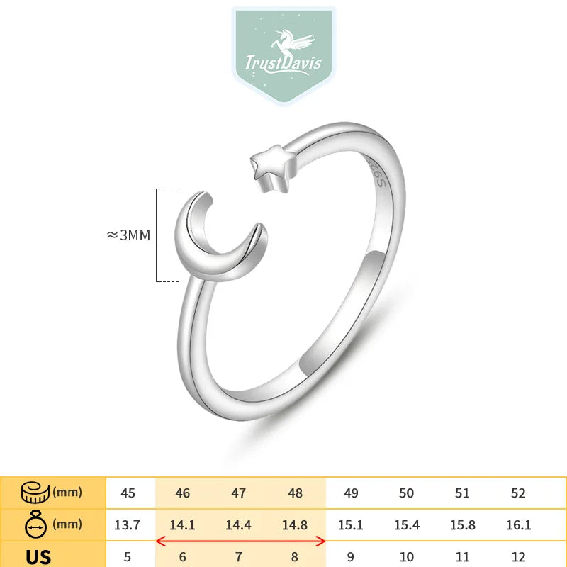Star Moon Adjustable Ring DS200