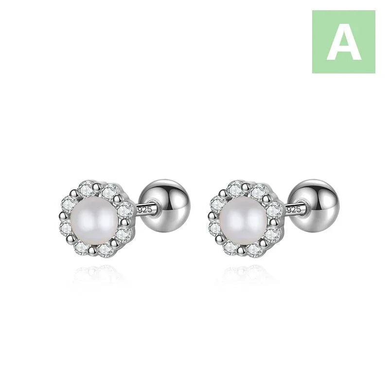 Trustdavis Real 925 Sterling Silver Fashion Cute Stars Planets Stud Earrings for Women Wedding Birthday Present Jewelry DA3207