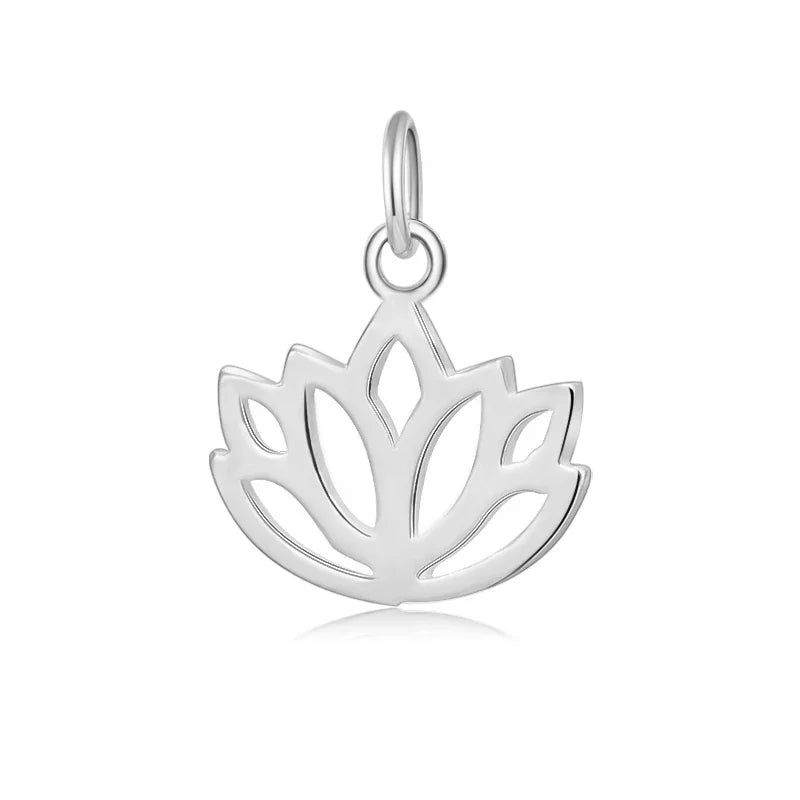 Hollow Out Lotus Charm Pendant DIY Accessories Jewelry DZ138