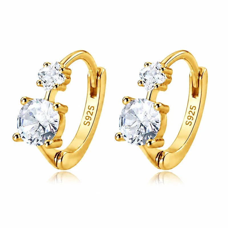 Round Double Zircon Earrings DS4924
